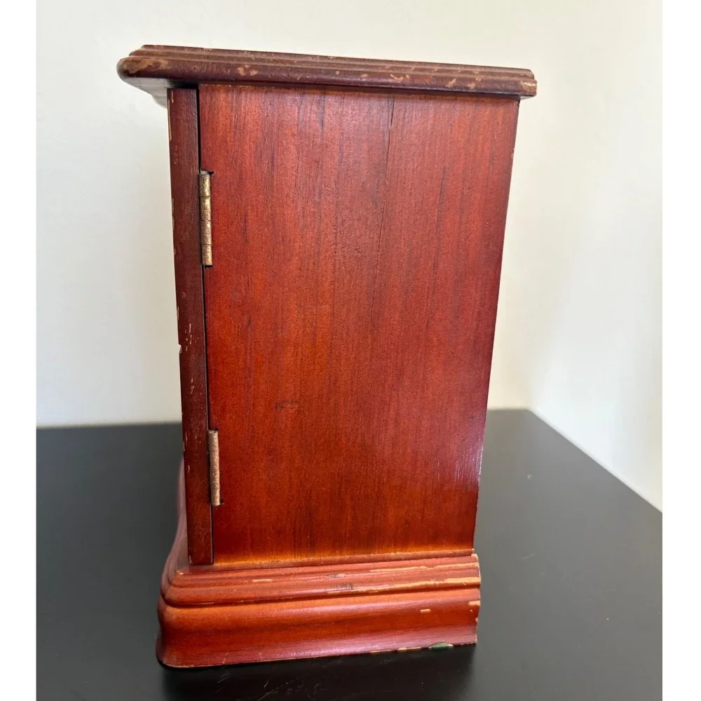 Vintage King Wood Co Wooden Jewelry Box 3 Drawers Mirrored Door Numbered‎